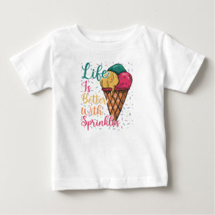 T-shirt Pour Bébé La vie est meilleure avec des paillettes