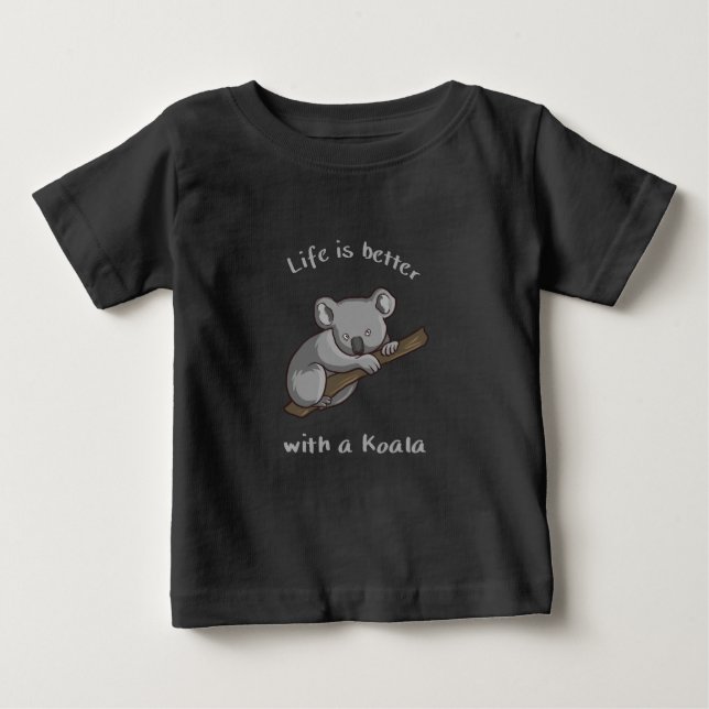 T-shirt Pour Bébé La Vie Est Meilleure Avec Koala (Devant)