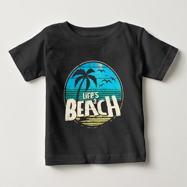 T-shirt Pour Bébé La vie est une plage (Devant)
