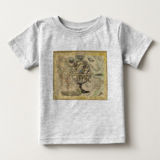 T-shirt Pour Bébé La vieille Amérique britannique Explorez la carte  (Devant)