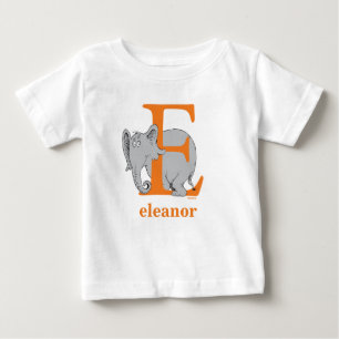 T-shirt Pour Bébé L'ABC de Dr Seuss : Lettre E - Orange   Ajoutez vo