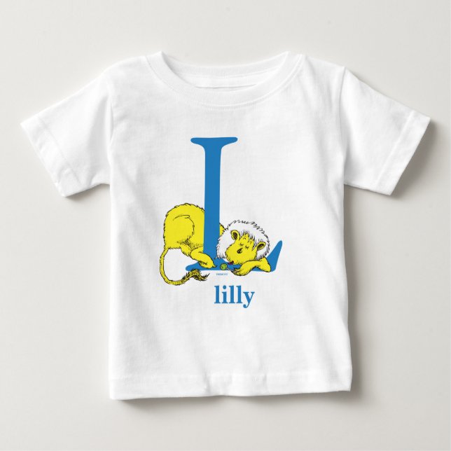 T-shirt Pour Bébé L'ABC de Dr Seuss : Lettre L - Bleu | Ajoutez votr (Devant)