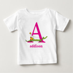 T-shirt Pour Bébé L'ABC du Dr Seuss : Lettre A - Rose Ajoutez votr