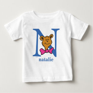 T-shirt Pour Bébé L'ABC du Dr Seuss : Lettre N - Bleu Ajoutez votr