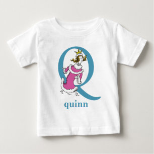 T-shirt Pour Bébé L'ABC du Dr Seuss : Lettre Q - Bleu Ajoutez votr