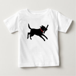 T-shirt Pour Bébé Laboratoire noir courant mignon du chien   de