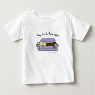 T-shirt Pour Bébé labos jaunes et chocolatés