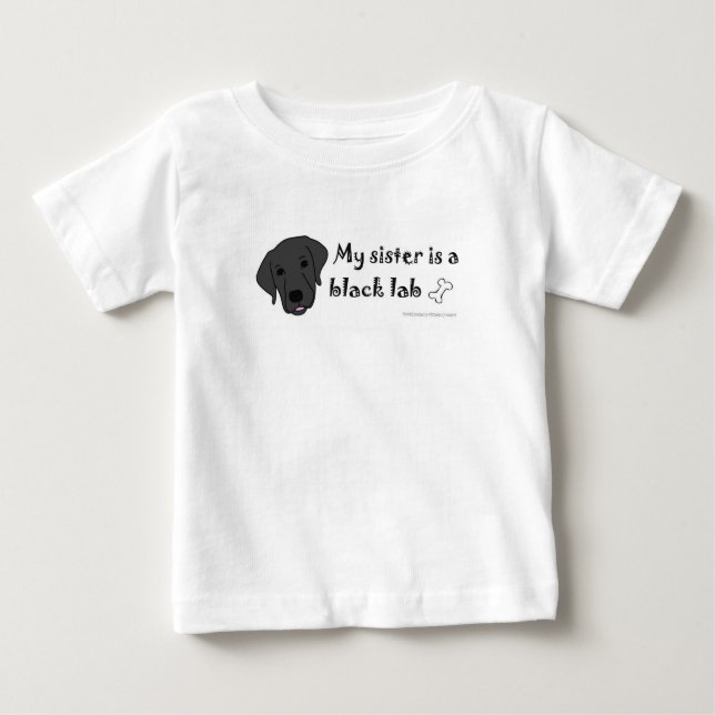 T-shirt Pour Bébé labrador noir (Devant)