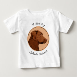 T-shirt Pour Bébé Labrador Retriever (Chocolat) Peinture - Chien Art