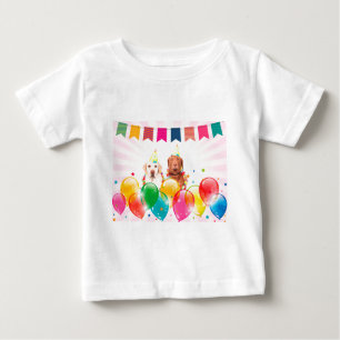 T-shirt Pour Bébé Labrador Retriever Dog Balloons Anniversaire