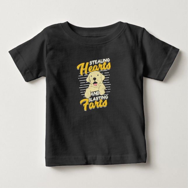 T-shirt Pour Bébé Labrador Retriever Vol Coeurs (Devant)