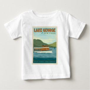 T-shirt Pour Bébé Lac George, New York   Bateau vintage