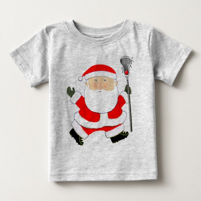 T-shirt Pour Bébé Lacrosse Noël (Devant)