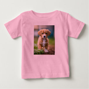 T-shirt Pour Bébé "L'adorable chiot plein de joie"