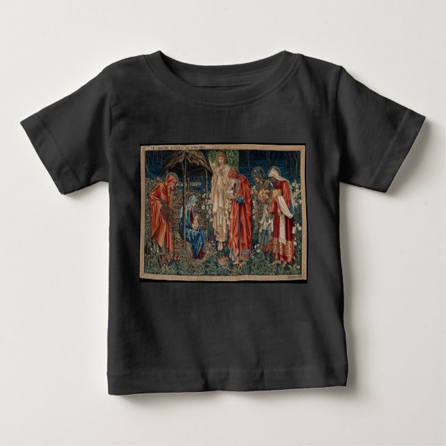 T-shirt Pour Bébé L'Adoration des Mages (par Edward Burne-Jones) (Devant)
