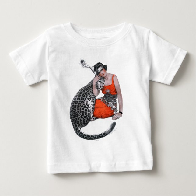 T-shirt Pour Bébé Lady et Leopard (Devant)