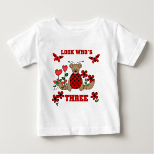T-shirt Pour Bébé Ladybug Bear 3e maillots d'anniversaire