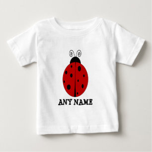 T-shirt Pour Bébé LADYBUG design customisé avec N'IMPORTE QUEL NOM