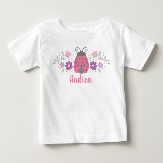 T-shirt Pour Bébé Ladybug rose (Devant)