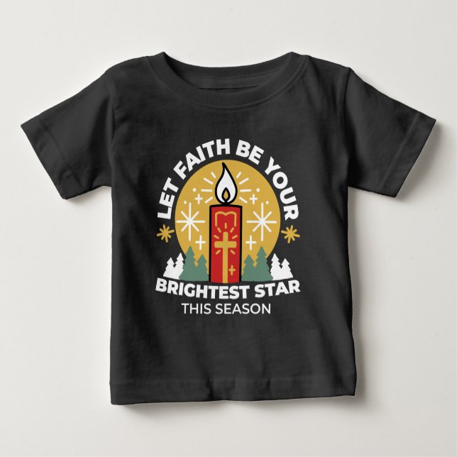 T-shirt Pour Bébé Laissez Faith être votre plus brillant Star Candle (Devant)