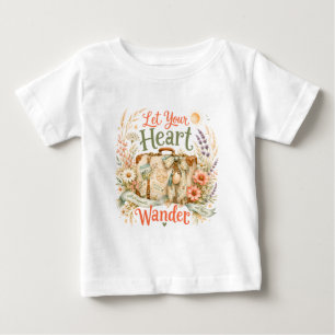 T-shirt Pour Bébé Laissez Votre Cœur Errer Citation Florale de Voyag