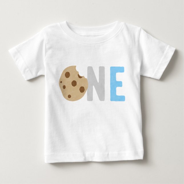 T-shirt Pour Bébé Lait et biscuits Premier anniversaire (Devant)