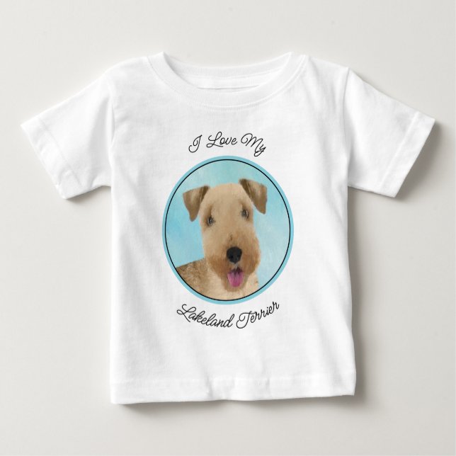 T-shirt Pour Bébé Lakeland Terrier Peinture - Cute Original Chien Ar (Devant)