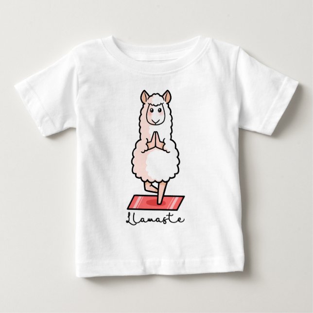 T-shirt Pour Bébé Lama de yoga - Llamaste (Devant)