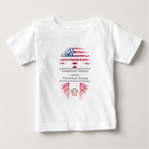 T-shirt Pour Bébé L'Américain développé avec des Péruviens enracine
