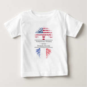 T-shirt Pour Bébé L'Américain développé avec le Français enracine le