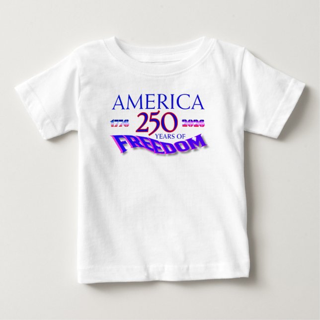 T-shirt Pour Bébé L'Amérique 250 Ans de Liberté (Devant)