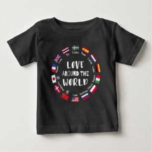 T-shirt Pour Bébé L'amour autour des langues du monde
