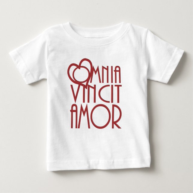 T-shirt Pour Bébé L'amour d'Omnia Vincit Amor conquiert tous (Devant)