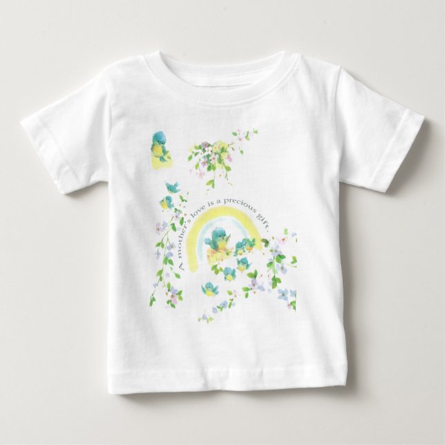 T-shirt Pour Bébé L'amour d'une mère est un cadeau précieux (Devant)