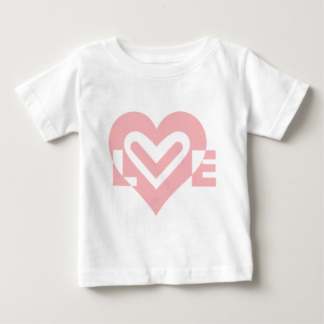 T-shirt Pour Bébé L'amour en rose (Devant)