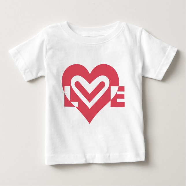 T-shirt Pour Bébé L'amour en rose cerise (Devant)