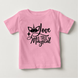 T-shirt Pour Bébé L'Amour Est Vraiment Licorne Rose Magique Bébé