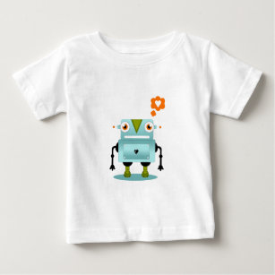 T-shirt Pour Bébé L'amour lunatique et artistique de robot badine la