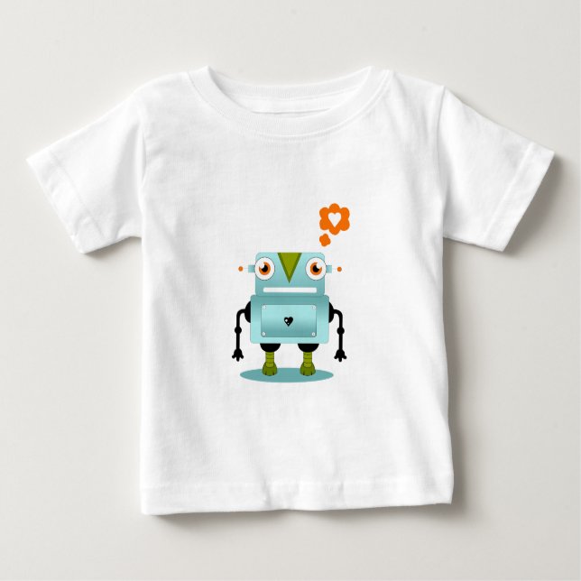T-shirt Pour Bébé L'amour lunatique et artistique de robot badine la (Devant)