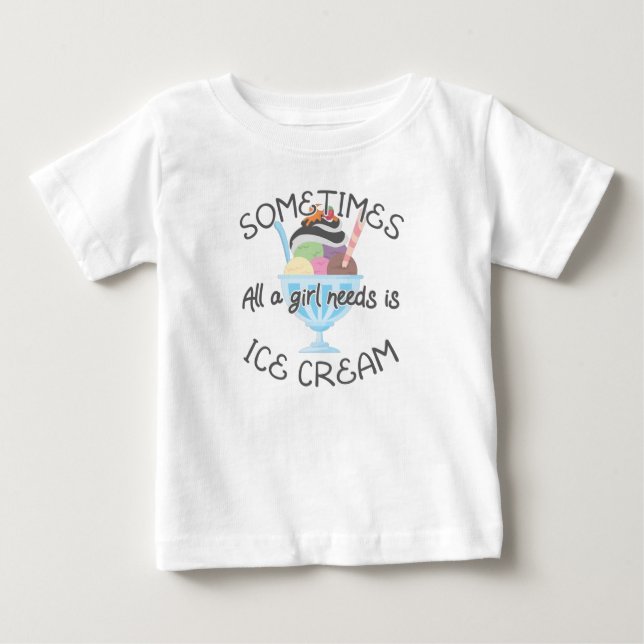 T-shirt Pour Bébé L'Amoureux De La Glace A Parfois Besoin D'Une Fill (Devant)