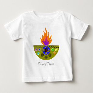 T-shirt Pour Bébé Lampe colorée Diya de Diwali