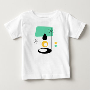 T-shirt Pour Bébé lampe de style moderne du milieu du siècle bleu or