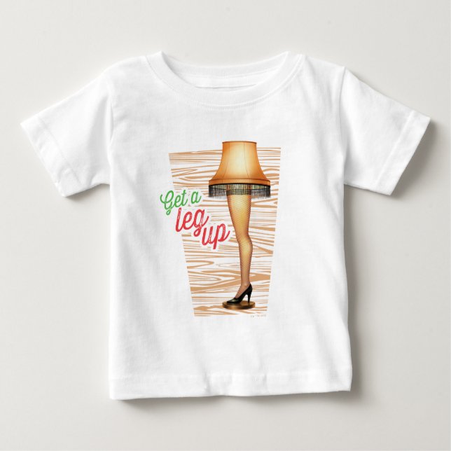 T-shirt Pour Bébé Lampe d'histoire de Noël | Leg Up (Devant)