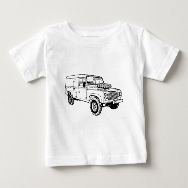 T-shirt Pour Bébé Land Rover Landy Hikingduck (Devant)