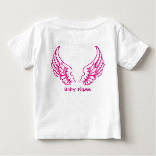 T-shirt Pour Bébé L'ange s'envole le T-shirt rose nommé de bébé