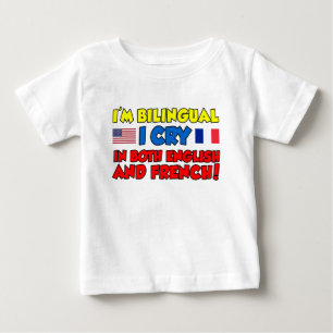 T-shirt Pour Bébé L'anglais et Français bilingues de cri