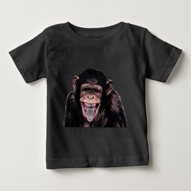 T-shirt Pour Bébé Langue du chimpanzé (Devant)