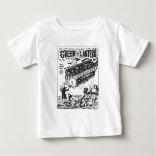 T-shirt Pour Bébé Lanterne verte dans les tranchées, noir et blanc