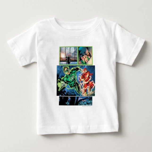 T-shirt Pour Bébé Lanterne verte et panneau Flash (Devant)