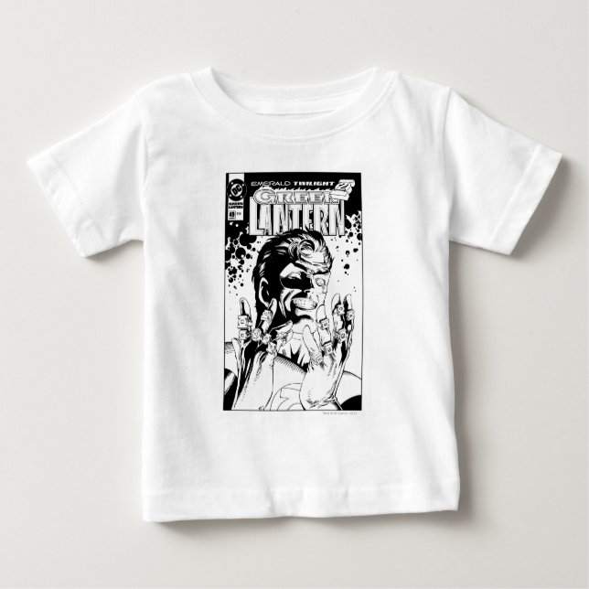 T-shirt Pour Bébé Lanterne verte - Nombreux anneaux, noir et blanc (Devant)
